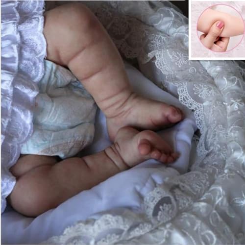 Bebe Reborn De Silicona Niña con Los Ojos Abiertos Y Grande - 18'', 46 cm Realista Reborn Bebé Muñecas bebé Reborn niña Cuerpo Silicona Renacer, Realista recién Nacidos Dolls Parece Real,C-Girl