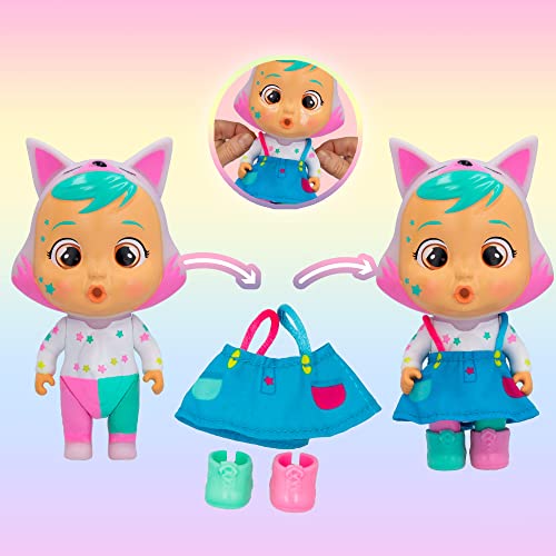 BEBÉS LLORONES LÁGRIMAS MÁGICAS Storyland Dress Me Up - Muñeca Sorpresa coleccionable que Llora de verdad con Ropa a vestir y 7 Accesorios, Juguete para niñas y niños +3 Años