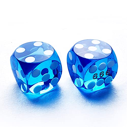 Bescon Professional Precision Dice Round Corner 9/16" (14.3mm) with Random Serial Number, Precision Cut Dice 14.3MM Gem Blue, 2pcs Set