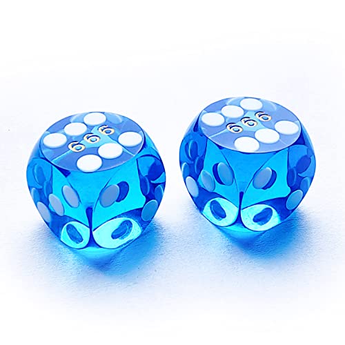 Bescon Professional Precision Dice Round Corner 9/16" (14.3mm) with Random Serial Number, Precision Cut Dice 14.3MM Gem Blue, 2pcs Set