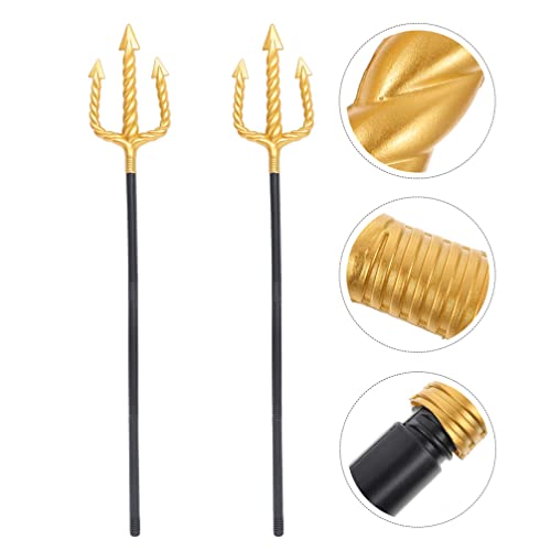 BESPORTBLE 2Pcs 3 Trident Trident Rey Rey ​​Neptune Trident Cosplay Vikings Juguetes Juguetes Jugues Tridentes (Se Muestra)