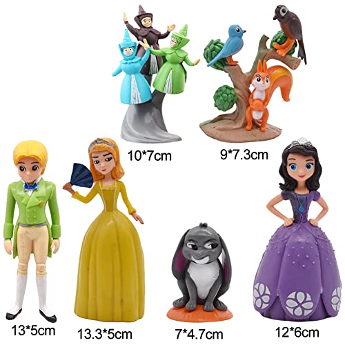 BESTZY Princess Sofia Cake Topper Princess Sofia Mini Juego de Figuras Decoración para Tartas Pastel Decoración Suministros,Dibujos Animados De Tartas para Fiestas 6Piezas