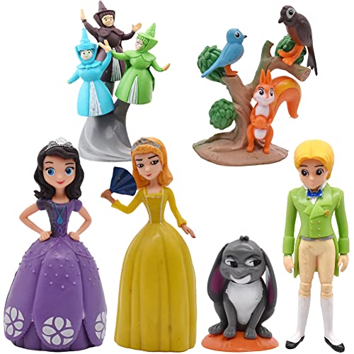 BESTZY Princess Sofia Cake Topper Princess Sofia Mini Juego de Figuras Decoración para Tartas Pastel Decoración Suministros,Dibujos Animados De Tartas para Fiestas 6Piezas