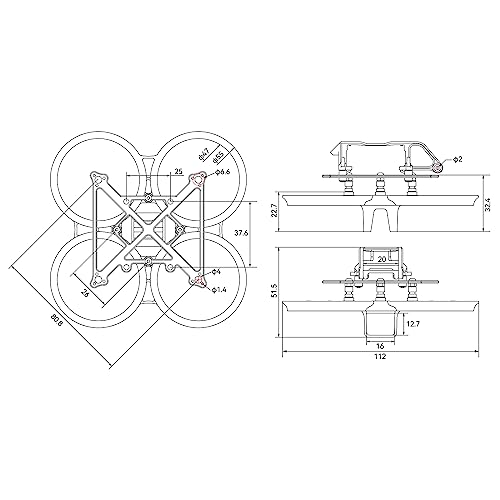 BETAFPV Pavo Pico Brushless Whoop Frame with HD VTX Bracket, 80mm Wheelbase, PA12 Material, Ultra-Light, Toughness, for HD Digital VTX like DJI O3 Air Unit, Walksnail Avatar HD Pro, Caddx Vista Kit