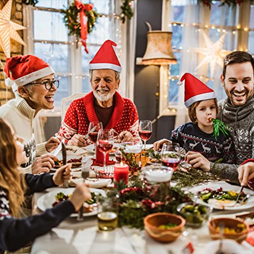 BEYAOBN Gorro Navideño 30 Pcs Gorros Navideños Adultos,Gorro de Papá Noel,Sombrero de Santa,Unisex Sombreros de Navidad,Adecuado para Fiestas Navideñas y Juegos de Rol Navideños(Rojos)