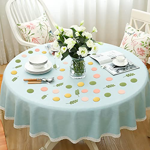 BeYumi - 300 confeti redondos de color verde oliva y melocotón para decoración de mesa de eucalipto con decoración de mesa de eucalipto para bodas, novias, baby shower, fiesta temática verde