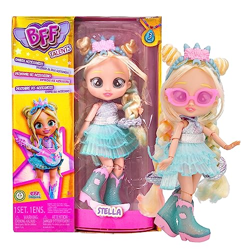 BFF BY BEBÉS LLORONES Stella - Coleccionable Muñeca Fashion con Pelo Largo, Ropa de Tela y 9 Accesorios-Regalo optimo para NIÑOS y NIÑAS +5 Años