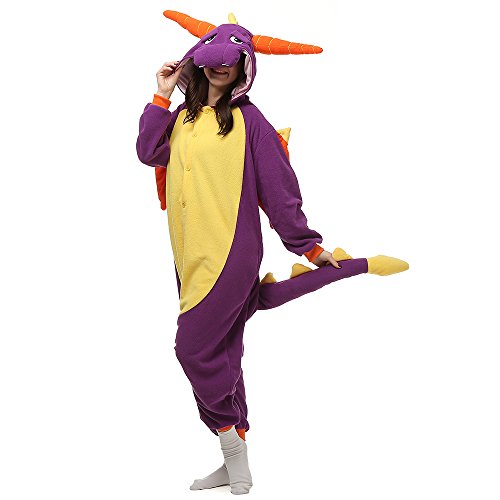 BGOKTA Pijamas Animales Mujer Disfraces de Cosplay para Adultos Pijama Enteros Dragon, M