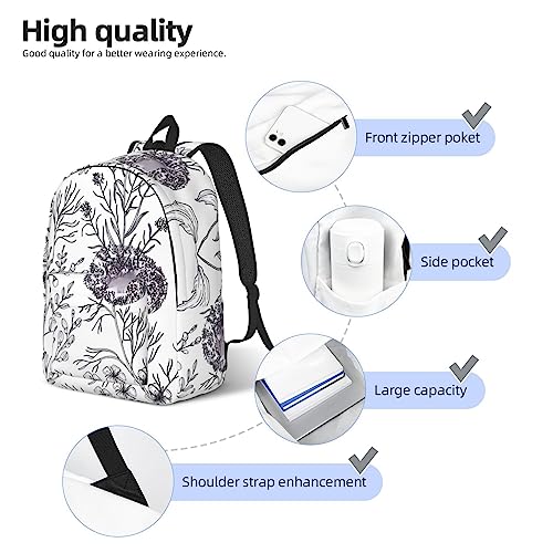 BHCASE Hierbas florecientes y plantas herbáceas simple casual lona bolsa de hombro :: resistente y duradero, elegante y ligero adecuado para hombres y mujeres, Negro, M