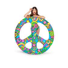 BigMouth Inc. Flotador Signo de la Paz gigante para piscina, varias personas, 120 cm de ancho, divertido juguete inflable de vinilo para verano, piscina o playa, kit de parches incluido