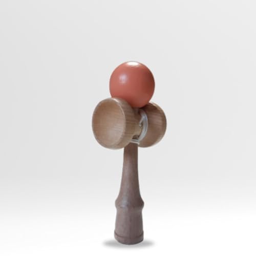 Bilboquet de Madera/Madera Salmón Tradicional Kendama - Juguete japonés de Habilidad para Niños y Adultos - Juego de Pelota y Equilibrio - 100% Haya - Diseño Francés Artesanal - Juegos Coordinación y