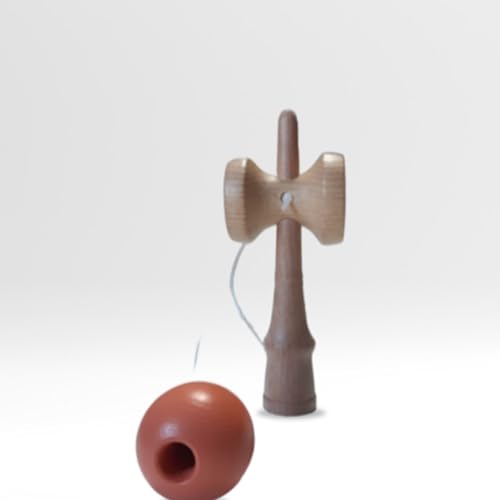 Bilboquet de Madera/Madera Salmón Tradicional Kendama - Juguete japonés de Habilidad para Niños y Adultos - Juego de Pelota y Equilibrio - 100% Haya - Diseño Francés Artesanal - Juegos Coordinación y