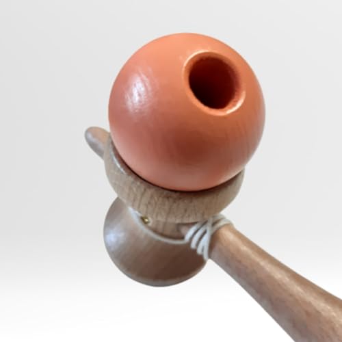 Bilboquet de Madera/Madera Salmón Tradicional Kendama - Juguete japonés de Habilidad para Niños y Adultos - Juego de Pelota y Equilibrio - 100% Haya - Diseño Francés Artesanal - Juegos Coordinación y