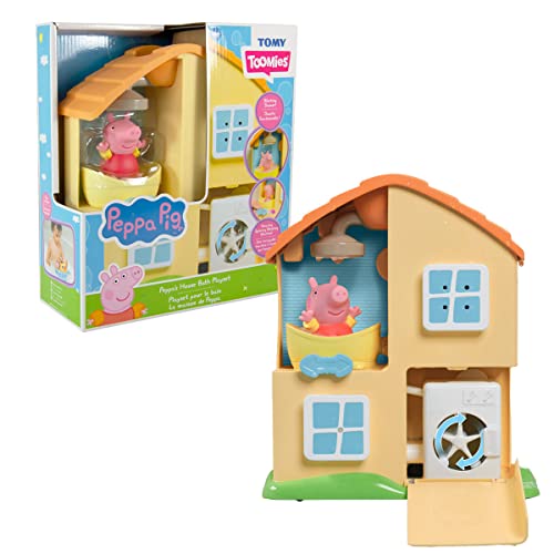 Bizak E73415 Casita de Peppa Pig Juguete de Baño, Diferentes Estancias, Juegos de Formas, Ducha y Otras Sorpresas, 1 Figura Incluida y 3 Ventosas, Recomendado a Partir de los 3 años, Multicolor