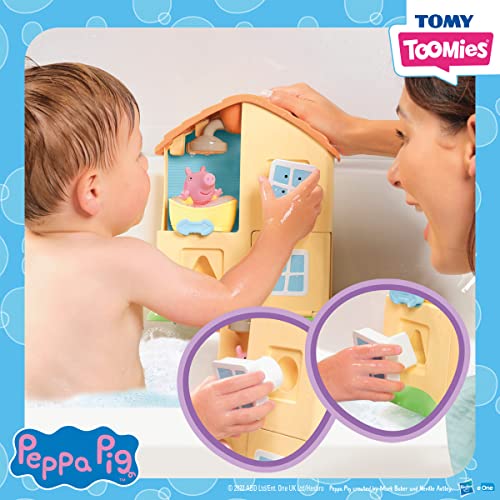 Bizak E73415 Casita de Peppa Pig Juguete de Baño, Diferentes Estancias, Juegos de Formas, Ducha y Otras Sorpresas, 1 Figura Incluida y 3 Ventosas, Recomendado a Partir de los 3 años, Multicolor