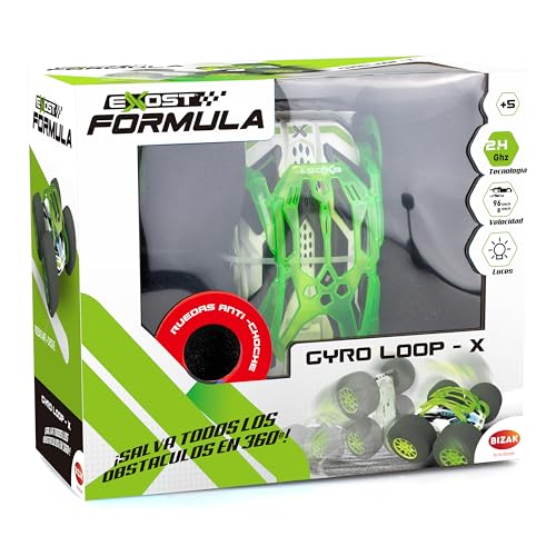 Bizak Exost Gyro Loop X Radio Control, 2, 4GHZ, con neumáticos de amortiguación óptima y fabricados con material de espuma súper ligeros, con carcasa protectoras extraíble y luces en la carrocería