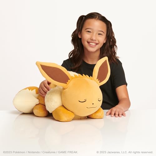 Bizak Peluche Eevee Dormilón 46 cm, Peluche Gigante Oficial de Pokémon (63220076)