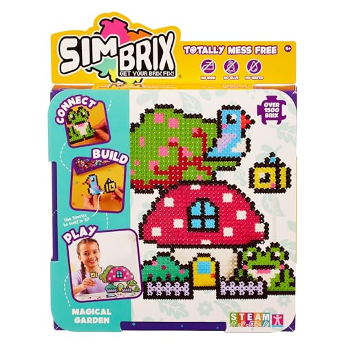 Bizak Simbrix Pack Jardín Mágico, Juego de construcción sin necesitar planchas, Agua o Pegamento, Juguete para niños y niñas de más de 5 años (64008005)