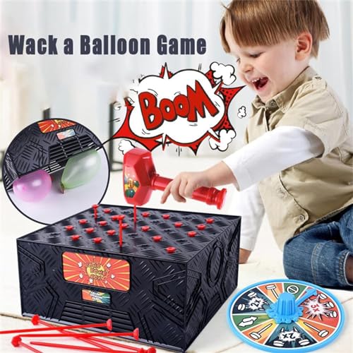 Blast Box Balloon Game, Divertido Juego de Mesa Fiesta Familiar Portátil Globo Ex-Explosión Juego para Niños y Adultos, Globo ExplosionssGame Crazy Blast Box para Banquete, Escuela, Fiesta de