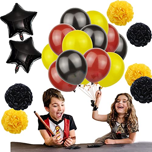 BlinBlin Decoraciones cumpleaños para fiestas de Hary Pot, globos de banner de feliz cumpleaños, estrella de cinco puntas, bola de flores papel, colgante de mago mágico, decoraciones fiestas