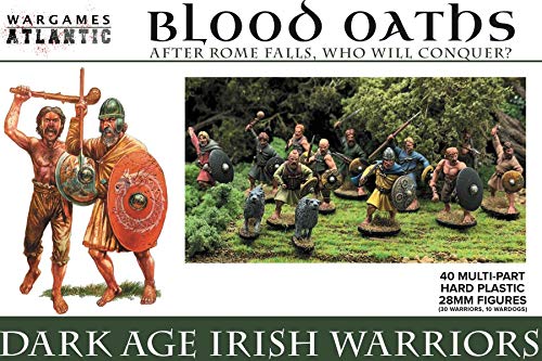 Blood Oaths – Dark Age Irish Warriors – 40 (30 WARRIORS/10 WARDOGS) figuras de plástico duro de 28 mm