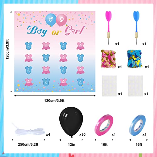 BLOOMWIN Gender Reveal Party Games, Juego de Revelación de Género. Globos para Juegos de Dardos, Boy or Girl Baby Shower Revelación de Sexo Decoracion Bebe Niña o Niño