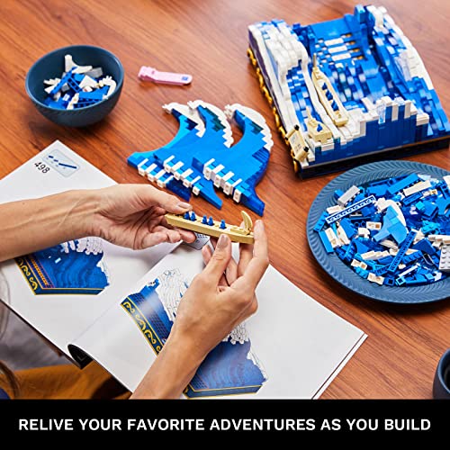 Bloques de Sujeción de Gran Ola Tipo Hokusai:PANTASY Set de Construcción Kanagawa para Adultos,Decoración 3D Océano Japonés en Lienzo,Compatible con Lego Ideas Icons Arte Casa Oficina Botánico Bonsái