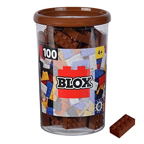 Blox - Juego de 100 Bloques de construcción para niños a Partir de 3 años, 8 Unidades, en Lata, Totalmente compatibles con Muchos Otros Fabricantes