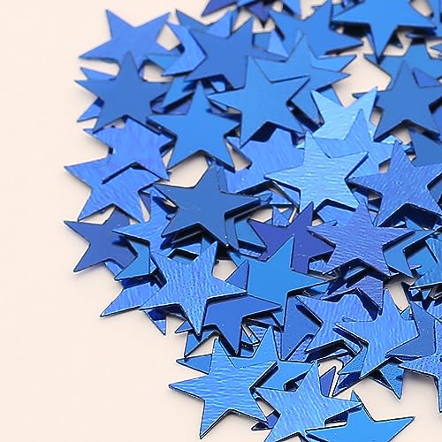 Blue Star - Confeti de papel brillante metálico para suministros de fiesta de cumpleaños, boda, festival, decoración de mesa, bricolaje, herramienta de manualidades, 30 g/1.1 onzas