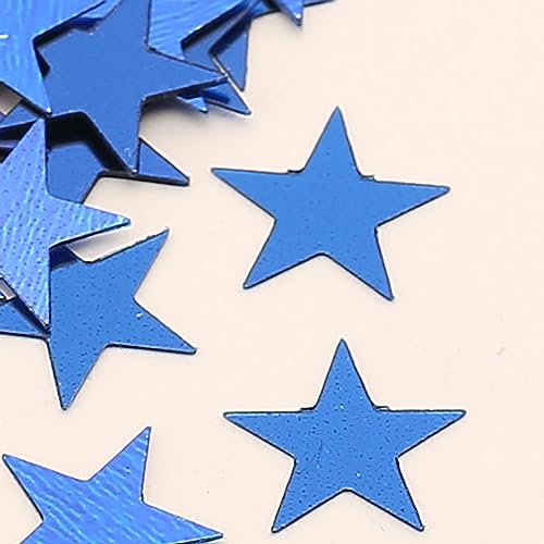 Blue Star - Confeti de papel brillante metálico para suministros de fiesta de cumpleaños, boda, festival, decoración de mesa, bricolaje, herramienta de manualidades, 30 g/1.1 onzas