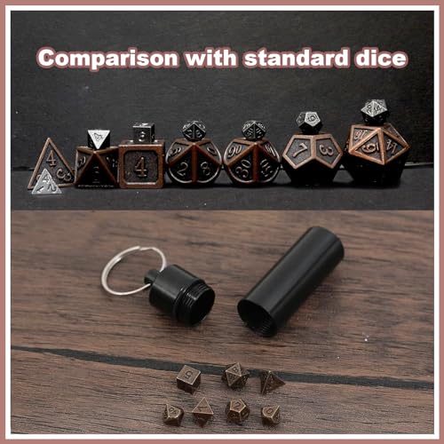 Bogoro 7 Piezas Dados de rol D&D, Dados Poliedricos, Dados de rol Poliédrico, Dado Poliédrico y de rol de Juegos para Dungeons & Dragons, Metal Polyhedral Dice Set