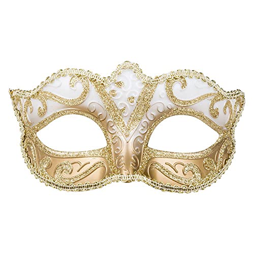 Boland 00338 - Máscara de ojos Venecia Felina, oro, banda elástica, adornos, baile de máscaras, Venecia, carnaval, fiesta temática, disfraz