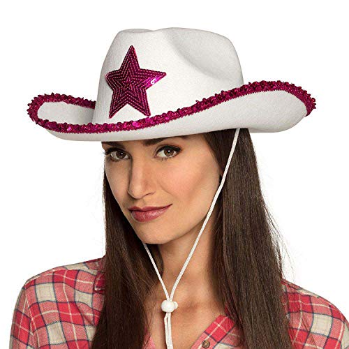 Boland 54376 Rodeo Star - Sombrero de vaquero con lentejuelas, para adultos, carnaval, Halloween, fiesta temática