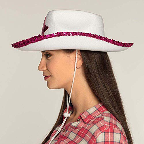 Boland 54376 Rodeo Star - Sombrero de vaquero con lentejuelas, para adultos, carnaval, Halloween, fiesta temática