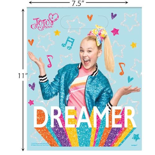 Bolsas de plástico para botín – 7.5 pulgadas x 11 pulgadas | Jojo Siwa | 8 piezas.