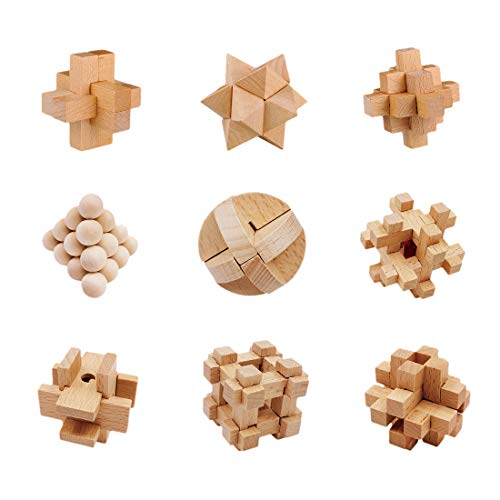 BOROK Rompecabezas Metal, 24Pack 3D Puzzles Adultos Juegos de Ingenio (9xMadera +15xMetal) Juegos de Mesa Juego IQ Juguete Educativos Habilidad Juego Logica Calendario de Adviento Niños