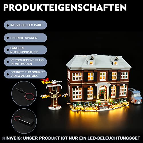 BrickBling Juego de Luces LED para Lego 21330 Ideas Home Alone, Set de iluminación LED para el hogar Alone Exclusivo colectible Home Decor Creative Gift (no Modelo Lego) - Versión estándar