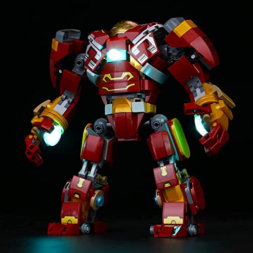 BrickBling Juego de luces LED para Lego 76247 Marvel Hulkbuster: la batalla de Wakanda, juego de iluminación decorativa para Lego The Hulkbuster The Battle of Wakanda (modelo Lego no incluido)