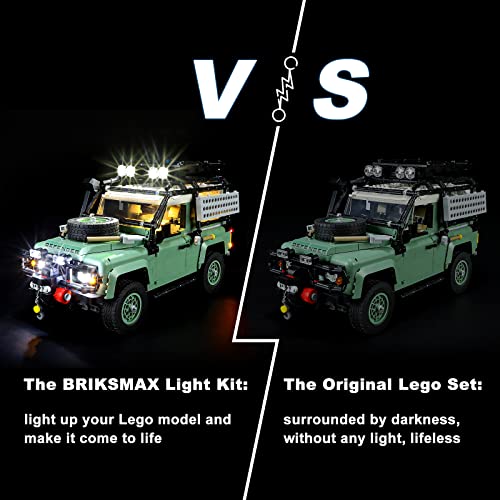 BRIKSMAX Kit de iluminación LED para Lego Icons Land Rover Classic Defender 90 - Compatible con Lego 10317 Building Blocks Model- No incluir el Conjunto de Lego