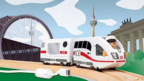 BRIO World, Tren Recargable Ice de Trenes del Mundo 36088, Tren de Juguete con Batería Recargable para Niños a Partir de 3 Años