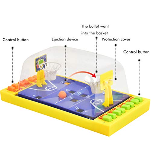 BSTTAI Mini Baloncesto de Mesa de plástico, Baloncesto de Mesa en Miniatura, Juego de Arcade eléctrico, Juego de Baloncesto para niños, Familia