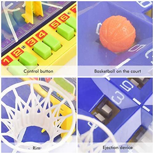 BSTTAI Mini Baloncesto de Mesa de plástico, Baloncesto de Mesa en Miniatura, Juego de Arcade eléctrico, Juego de Baloncesto para niños, Familia