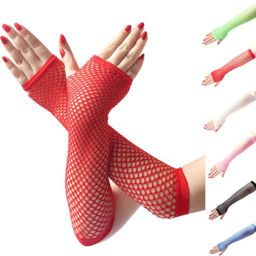 budiniao Disfraz de rejilla Retro y personalizado para mujer, estilo Cosplay para mujer, guantes destacados, fiestas de disfraces de Cosplay gratis, Rojo, Tamaño libre