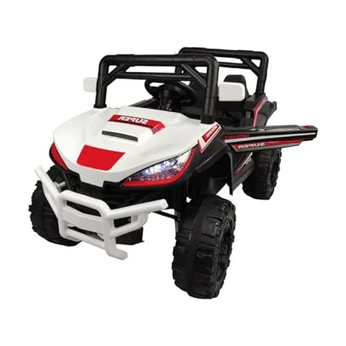 Buggy ATAA Tabernas 12V - Blanco - Coche eléctrico para niños y niñas con batería de 12V7AH, Todoterreno Infantil 4X4 con Asiento de Piel y Mando para Padres