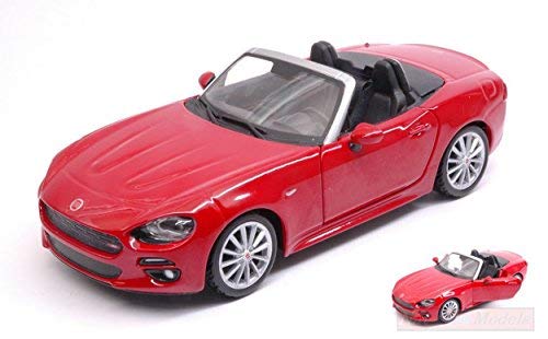 Burago Model Compatible con FIAT 124 Spider 2016 Red 1:24 DIECAST BU21083R