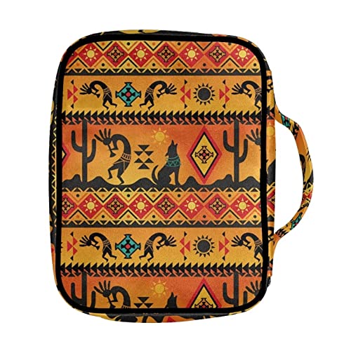 BYCHECAR Funda de bibele a rayas tribu azteca, funda de transporte para libro de la Biblia india del suroeste occidental para la escuela, bolsa de iglesia con asa, marcapáginas, regalo para bautizo