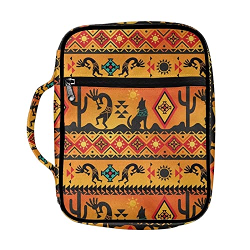 BYCHECAR Funda de bibele a rayas tribu azteca, funda de transporte para libro de la Biblia india del suroeste occidental para la escuela, bolsa de iglesia con asa, marcapáginas, regalo para bautizo