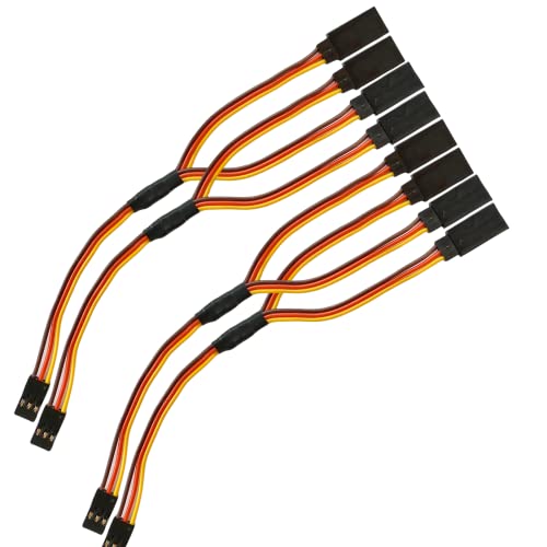 Cable alargador en Y de Servo en V, cable en Y, distribuidor compatible con JR Futaba Robbe Graupner Hitec 15 cm 22AWG RC (4 unidades)