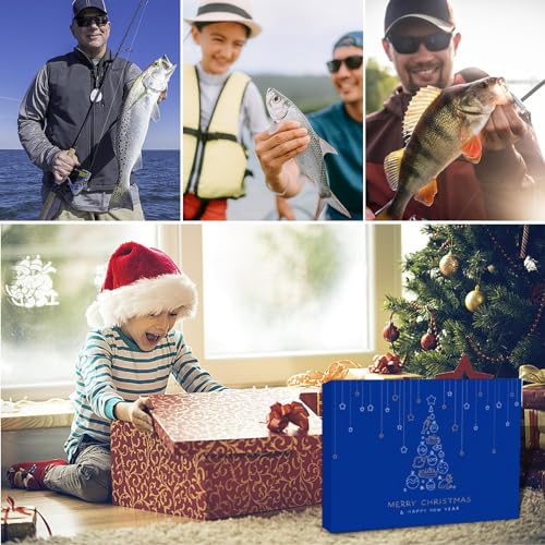 Calendario Adviento Pesca - Juego De Señuelos De Pesca, Suministros Navideños | Juego De Aparejos De Pesca En El Mar | Accesorios De Pesca, Calendario De Adviento