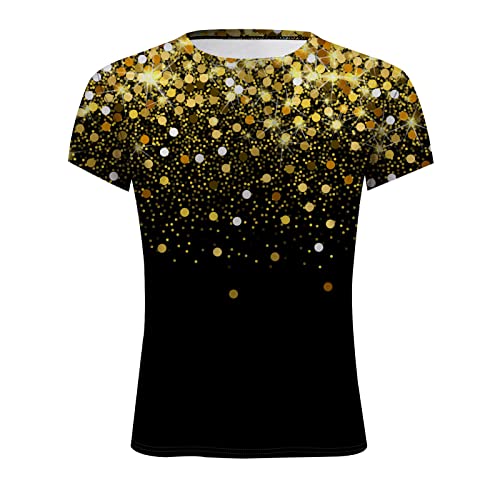 Camiseta para mujer con estampado informal, manga corta, blusa, hollown, tops informales, sueltos, informales, tallas grandes, blusas, elegante, cuello redondo, blusa para el tiempo libre, Negro , L